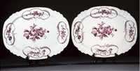 18th century A pair of large export oval meat dishes